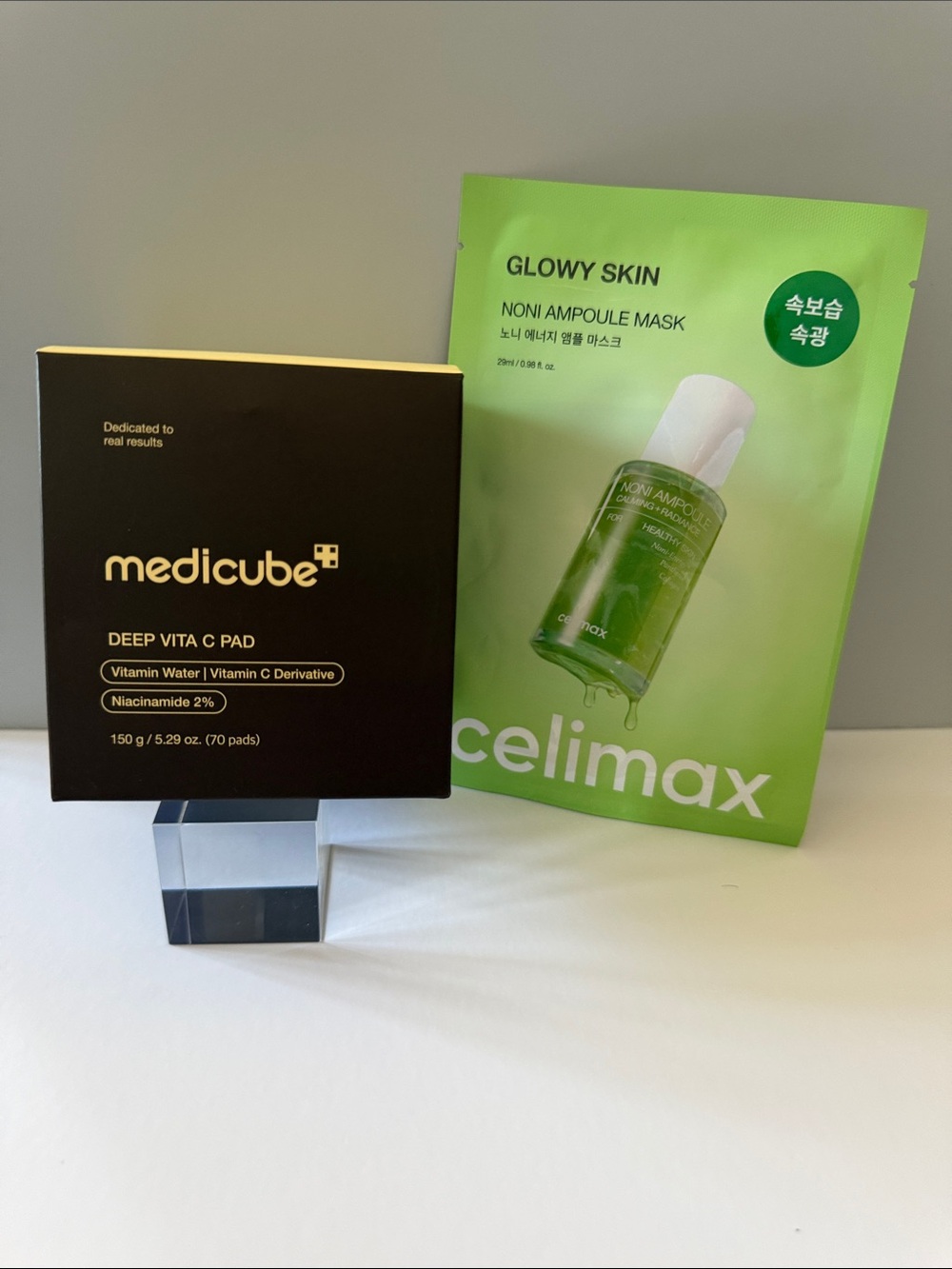 Medicube Deep Vita C Pad (70 Pads) & Celimax Glowy Skin Noni Ampoule Mask
